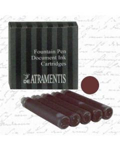 DE ATRAMENTIS Permanent Document Ink - Cartridges (5 Pack) - Brown