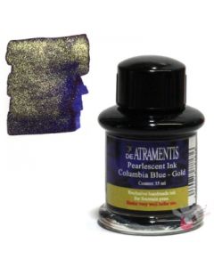 DE ATRAMENTIS Fountain Pen Ink 35mL - Pearlescent Ink - Columbia Blue  Gold