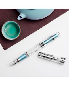 TWSBI Diamond 580AL Silver Fountain Pen - Clear with silver aluminium trim - EF Nib