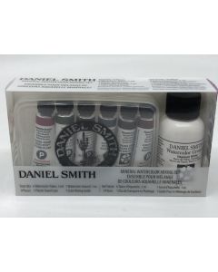 DANIEL SMITH Minerals Mixing Watercolour Set - 5mL x 6 Colours  (includes bonus Watercolour Ground Titanium White 1 oz)