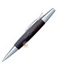 FABER-CASTELL E-Motion - Chrome and Pear Wood - Dark Brown - Twist Ball Pen