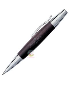 FABER-CASTELL E-Motion - Chrome and Pear Wood - Dark Brown - Twist Pencil 1.4mm