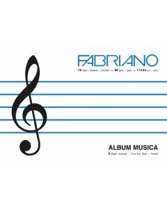 FABRIANO Music Book - 6 Staves Per Page - 80gsm - A5 (17 x 24cm) - 32 Pages