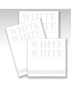 FABRIANO White White Pad - Natural Grain - 300gsm - 8 x 8" - 20 Sheets