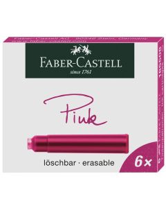 Faber-Castell Fountain Pen Ink Cartridge - Pack of 6 - Pink