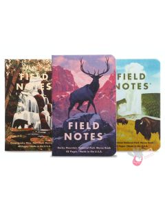 FIELD NOTES National Parks - Set of 3 - Pocket (A6 9x14cm) - Series C (Rocky Mountain) - Squared/Grid format 