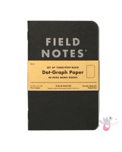 FIELD NOTES Pitch Black - Set of 3 - Pocket (A6 9x14cm) - Black - Dot Grid