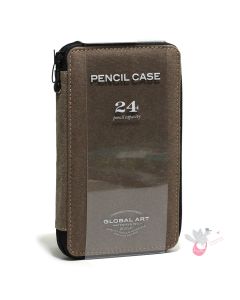 SPEEDBALL Canvas Pencil Case - Holds 18-24 Pencils - Chocolate