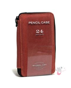 GLOBAL ART Canvas Pencil Case - Holds 18-24 Pencils - Rose
