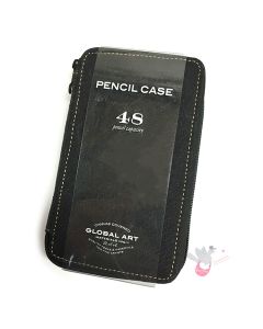 GLOBAL ART Canvas Pencil Case - 48 Pencils - Black 