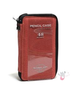GLOBAL ART Canvas Pencil Case - Holds 36-48 Pencils - Rose