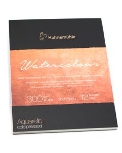 HAHNEMUEHLE The Collection - Watercolour Pad - 300gsm/100% Cotton - 9 x 12" (24 x 32cm) - 12 Sheets