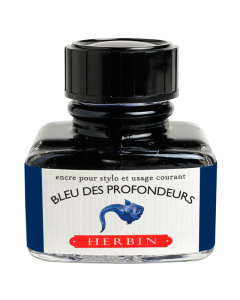 HERBIN "Jewel of Inks" Fountain Pen Ink - 30mL (with pen rest) - Perle Noire (Pearl Black)