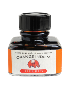 HERBIN "Jewel of Inks" Fountain Pen Ink - 30mL (with pen rest) - Orange Indien (Indian Orange)