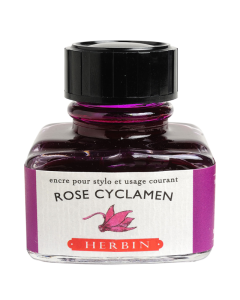 HERBIN "Jewel of Inks" Fountain Pen Ink - 30mL (with pen rest) - Rose Cyclamen