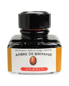 HERBIN "Jewel of Inks" Fountain Pen Ink - 30mL (with pen rest) - Ambre De Birmanie (Burmese Amber)