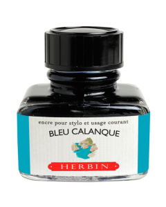 HERBIN "Jewel of Inks" Fountain Pen Ink - 30mL (with pen rest) - Calanque Blue