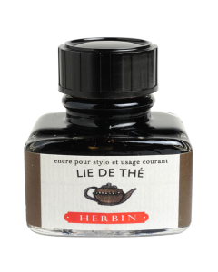 HERBIN "Jewel of Inks" Fountain Pen Ink - 30mL (with pen rest) - Lie De The (Black Tea)
