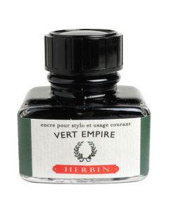 HERBIN "Jewel of Inks" Fountain Pen Ink - 30mL (with pen rest) - Vert Empire (Empire Green)