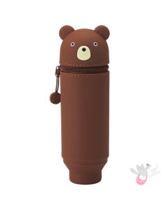 LIHIT LAB Punilabo Stand Up Pencil Case - Brown Bear