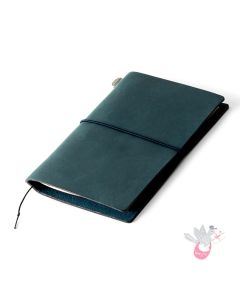 Traveler's Company Leather Notebook - Passport Size Starter Kit - Blue