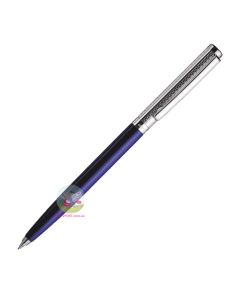 OTTO HUTT Design 01 - Mechanical Pencil - Barleycorn Guilloche - Sterling Silver Cap / Gloss Blue Barrel