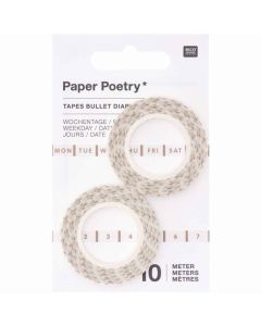PAPER POETRY Weekday Planner Tape Set - Gold