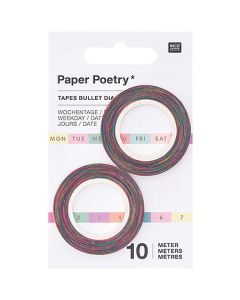 PAPER POETRY Weekday Planner Tape Set - Pastel Colours