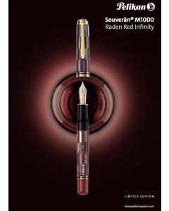 PELIKAN Souveran M1000 Fountain Pen (2023 Limited Edition) - Raden Red Infinity - Medium Nib