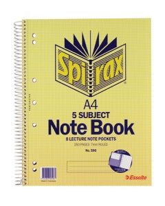 PELIKAN Artline - Spirax 5 Subject Notepad #596 - 250 Pages (Perforated) - A4 - Ruled