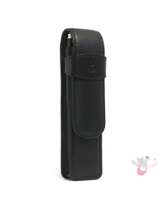 PELIKAN Black Leather Pen Pouch - Double