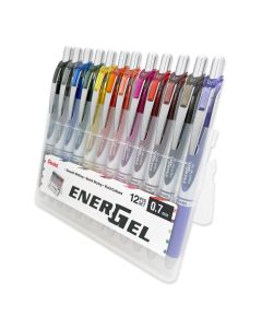 PENTEL Energel Retractable BL77 Gel Roller Pen (Stand Up Case) - 0.7mm - Set 12 (Earths)