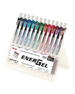 PENTEL Energel Retractable BL77 Gel Roller Pen (Stand Up Case) - 0.7mm - Set 12 (Primaries)