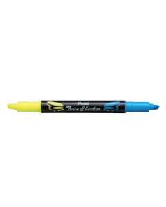 PENTEL Twin Checker Highlighter Pen - Sky Blue & Yellow