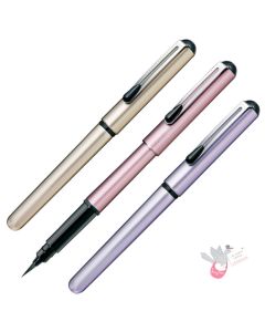 PENTEL Pocket Brush Pen Metallic Pink (includes 2 black permanent ink cartridges)