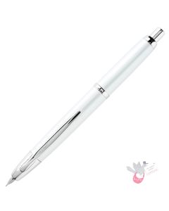 PILOT Capless Decimo Fountain Pen (18ct Gold Nib & Converter) - Pearl White - Medium Nib
