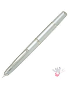PILOT Capless FERMO (Vanishing Point) Fountain Pen (18ct Nib & Converter) - Matte Silver - Fine Nib