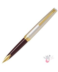PILOT Elite E95S Fountain Pen (14ct nib & Converter-40) - Deep Red - Medium Nib