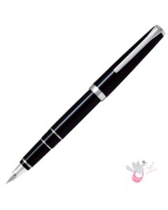 PILOT Falcon Fountain Pen (14ct Gold Rhodium Plated Nib and Con-70 Converter) - Black - Soft Medium
