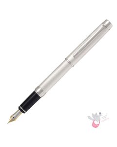 PILOT Silvern Sterling Silver Fountain Pen (18ct Gold Nib, Con-40) - Koushi - Medium Nib 