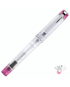 PILOT Prera Demonstrator Fountain Pen - Clear/Pink - Fine Nib (includes con-40 converter)