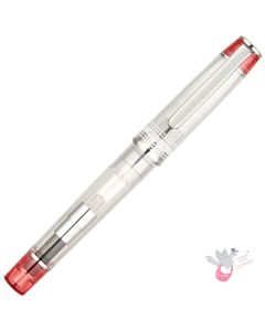 PILOT Prera Demonstrator Fountain Pen - Clear/Red - Fine Nib (includes con-40 converter)