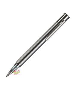 OTTO HUTT Design 04 - Ballpoint Pen - Double Cut Pinstripe Guilloche in Sterling Silver and Platinum