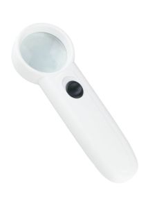 LED Pocket Magnifier - White - 6x (Batteries not included)
