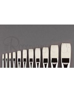 ROSEMARY & CO Series 2025 - Long Handle Brush - 100% Synthetic - Chungking Long Flat - Size 12 (24.8 x 38.6mm)
