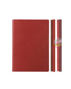 DAYCRAFT Signature Duo Notebook Soft Cover - Ruled and Dotted - Large (A5) - Red / Burgundy