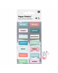 PAPER POETRY Weekday Sticker Sheets - Green Set