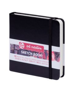 ROYAL TALENS Art Creation Sketchbook - Hardcover - 140gsm - 80 Sheets - 12 x 12cm - Black