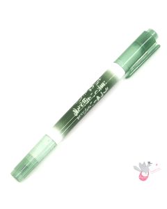 SAILOR Fude Mitsuo Aida Double-Sided Brush Pen - Fine / Medium - Green Body - Black Ink