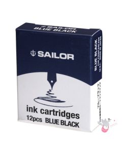 SAILOR Basic Ink Cartridges - Pack of 12 - Blue Black